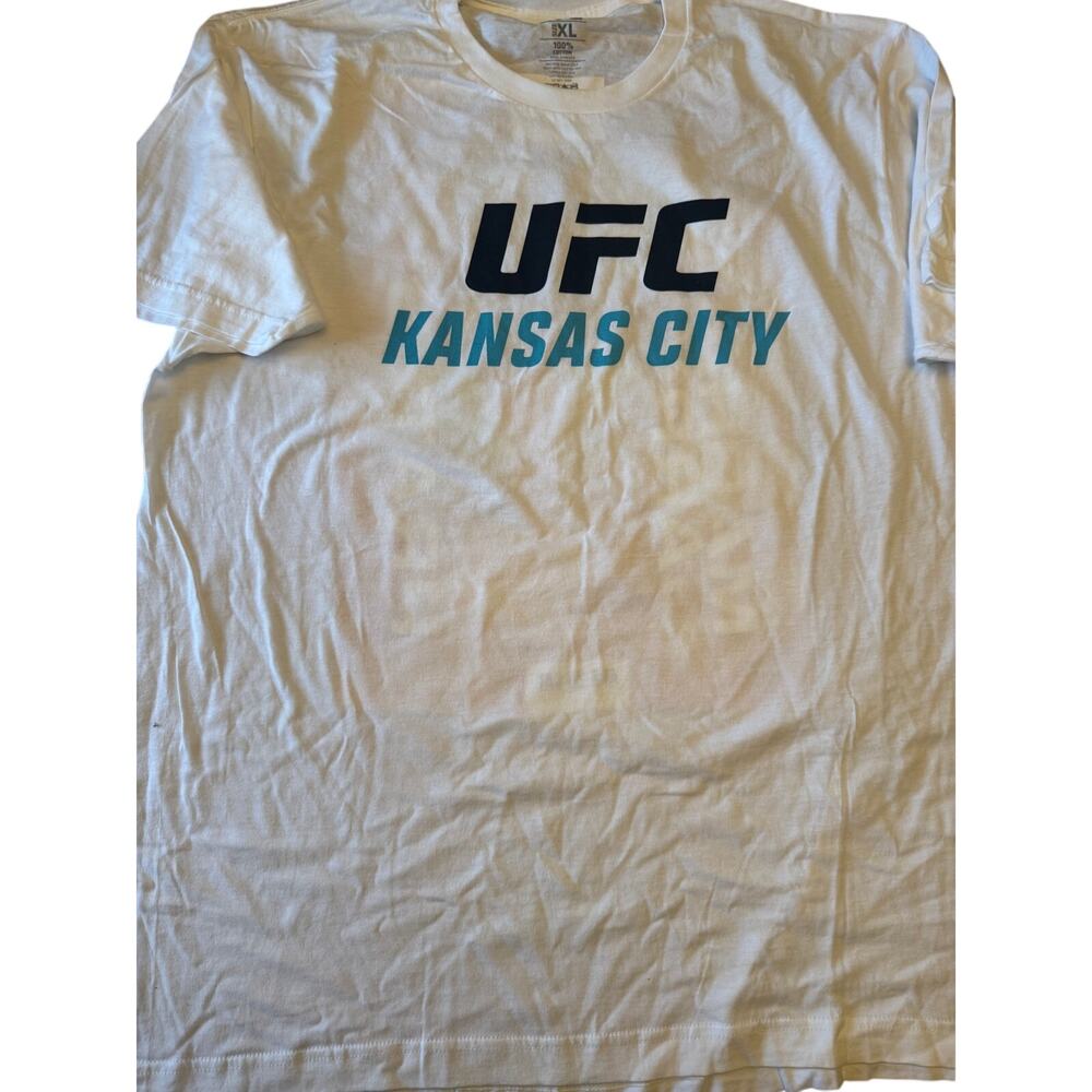 UFC-Kansas City Cotton Men’s T-Shirt Short Sleeve Crew Neck Size XL Color White